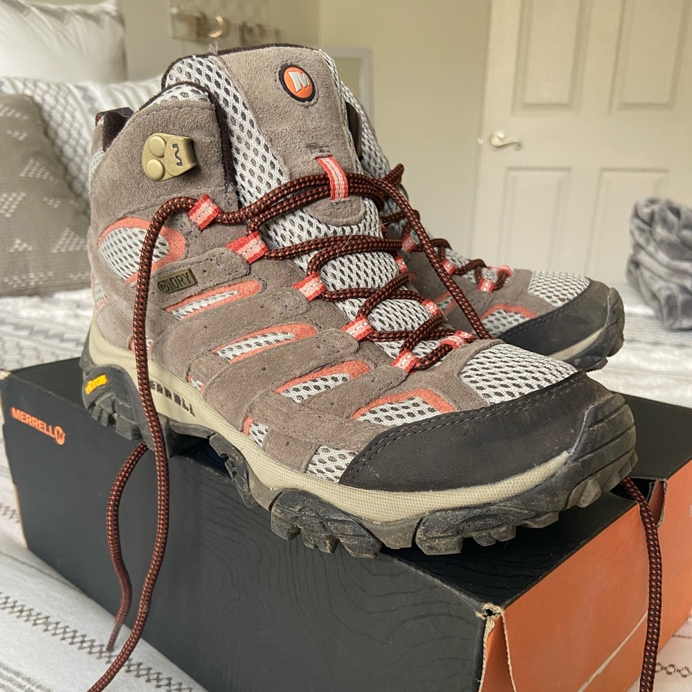 Merrell Women’s Moab 2 Mid Waterproof Hiking Boot in color Bungee Cord